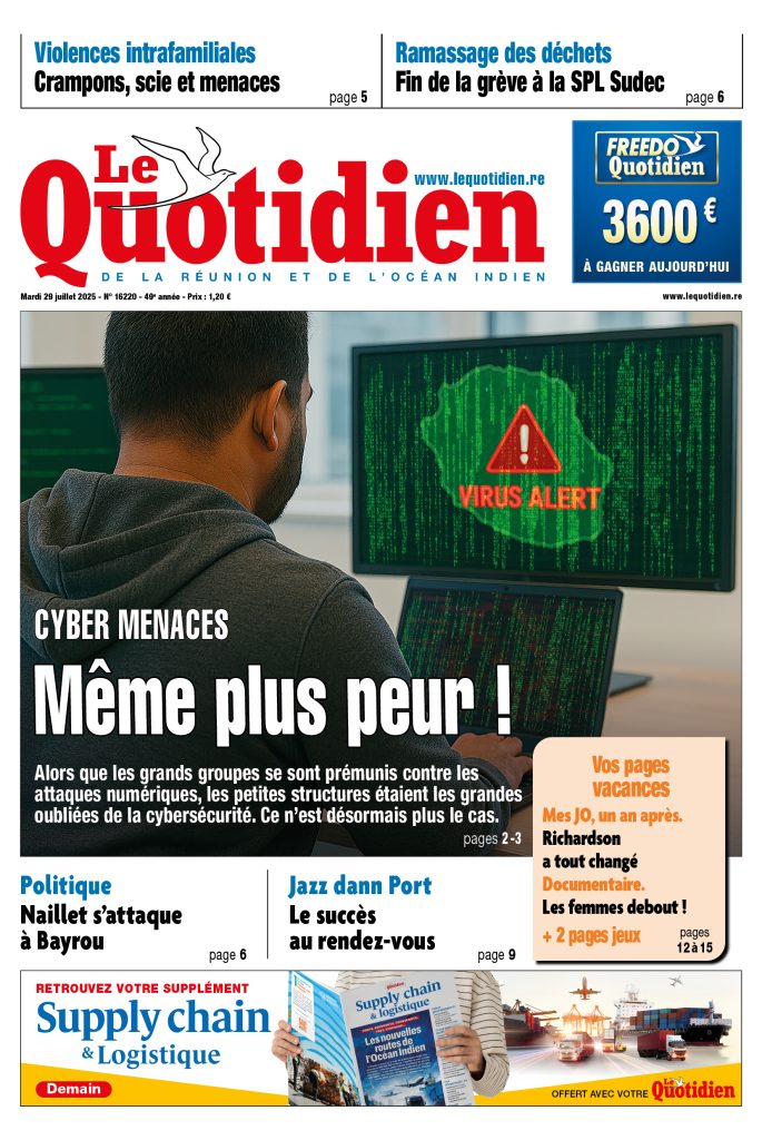 Une du journal Le Quotidien, édition du 29 juillet 2025